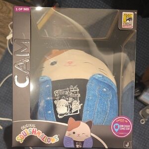 Squishmallows Cam Cat Plush - Cream and Blue